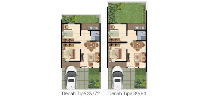 foto denah rumah tipe VALERIA 39/84 (APR 22) perumahan Cluster Sriwijaya - Darmawangsa Residence Bekasi
