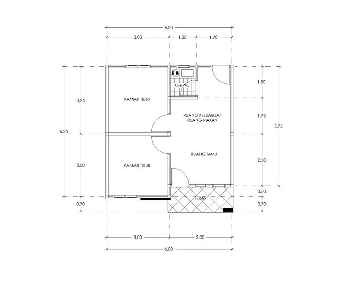 foto denah rumah tipe 36 M2 perumahan JEJE RESIDENCE