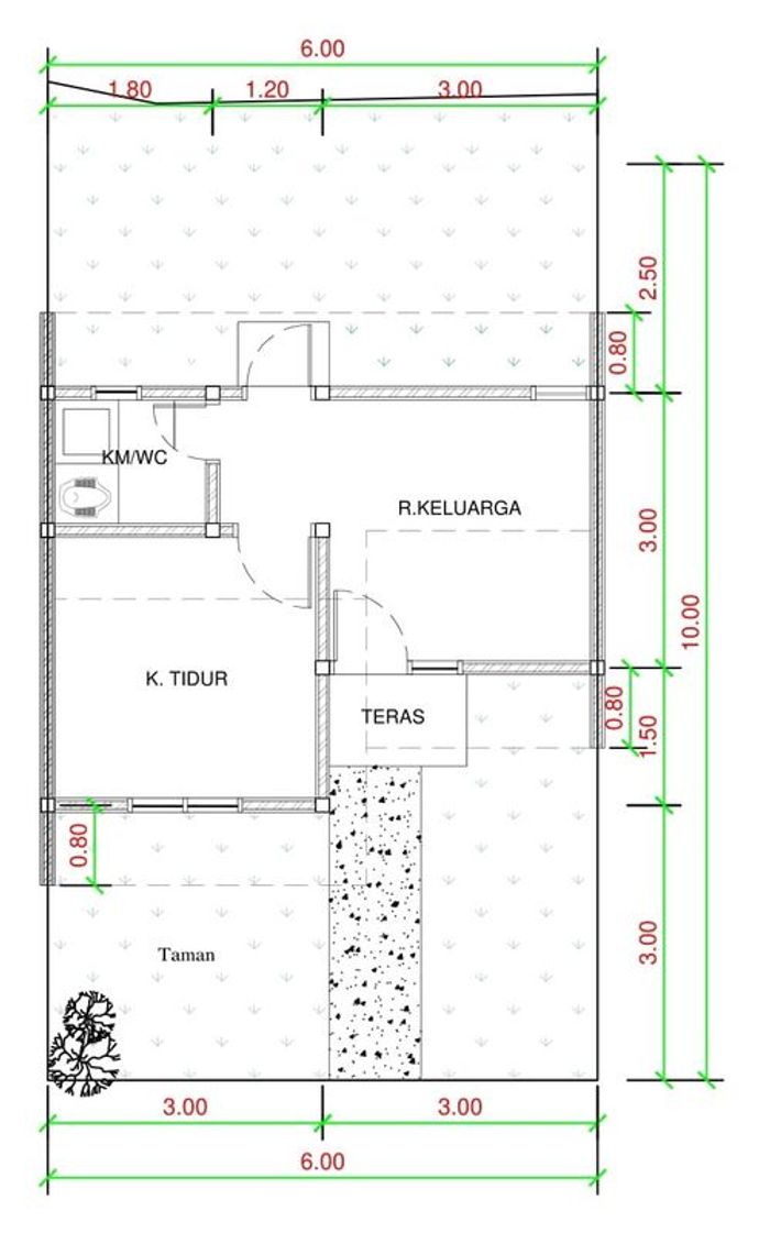 foto denah rumah tipe G02-4 perumahan Puri Anggrek Serang 4 Teritih