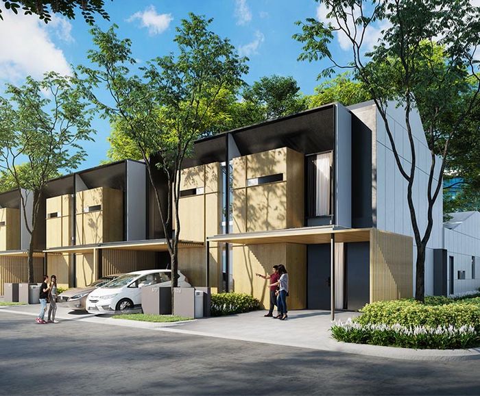 foto tampak rumah tipe LINCOLN - T65 perumahan GRAND DUTA CITY, BEKASI