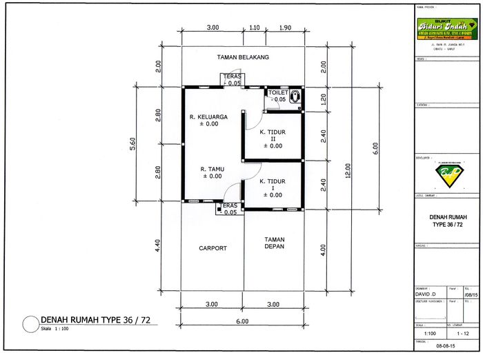 foto denah rumah tipe C perumahan Bukit Biduri Indah
