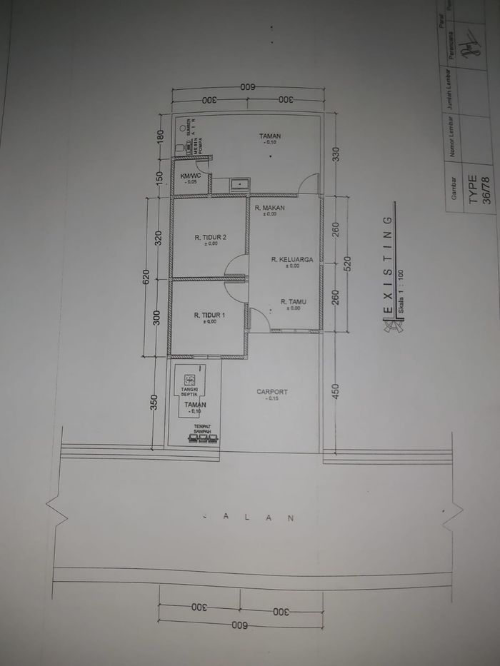 foto denah rumah tipe 36/78 perumahan Aufaa Residence 4
