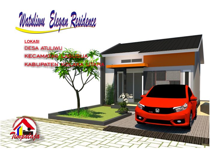 foto tampak rumah tipe 36 perumahan Watuliwu Elegan Residance