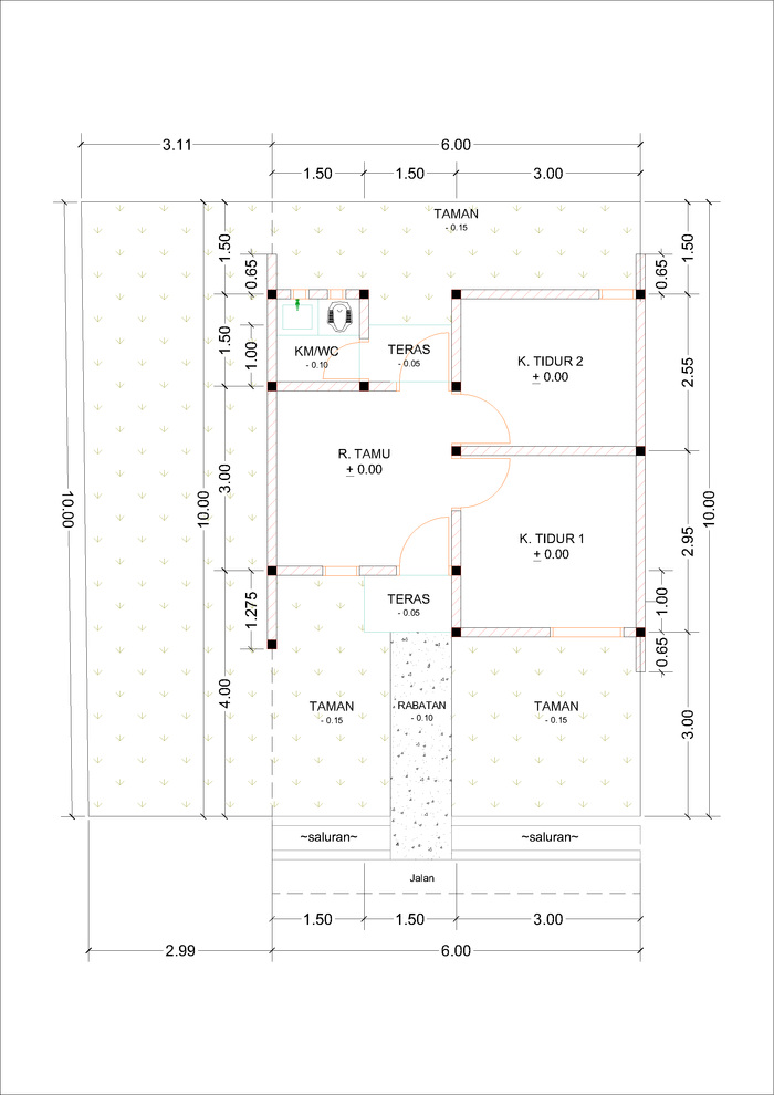 foto denah rumah tipe E10-20 perumahan Kepuren Residence (Kepuren)