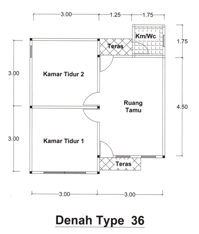 foto denah rumah tipe subsidi perumahan Sangatta Tama City 5