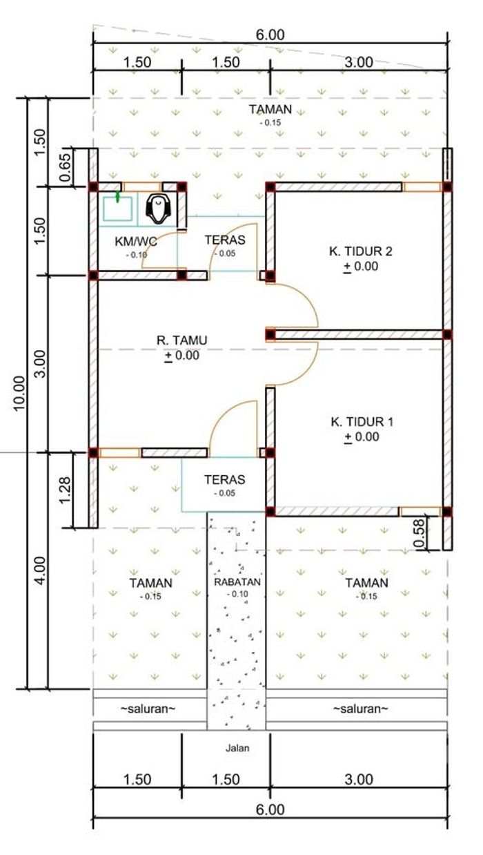 foto denah rumah tipe G06-16 perumahan Puri Anggrek Serang 4 Teritih