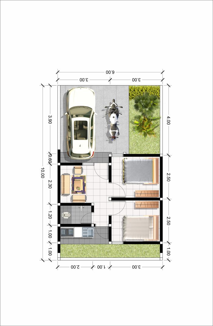 foto denah rumah tipe GRANADA perumahan GRAND CLARYSA TAHAP 3