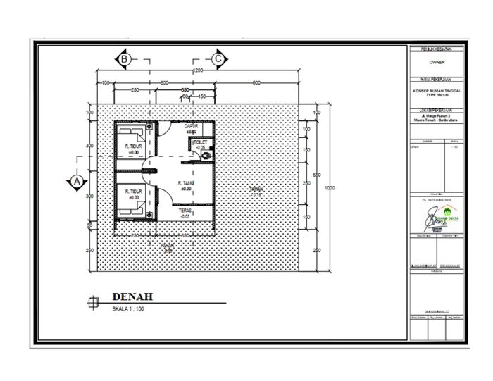foto denah rumah tipe 36 komersil perumahan GRAND DELTA REGENCY
