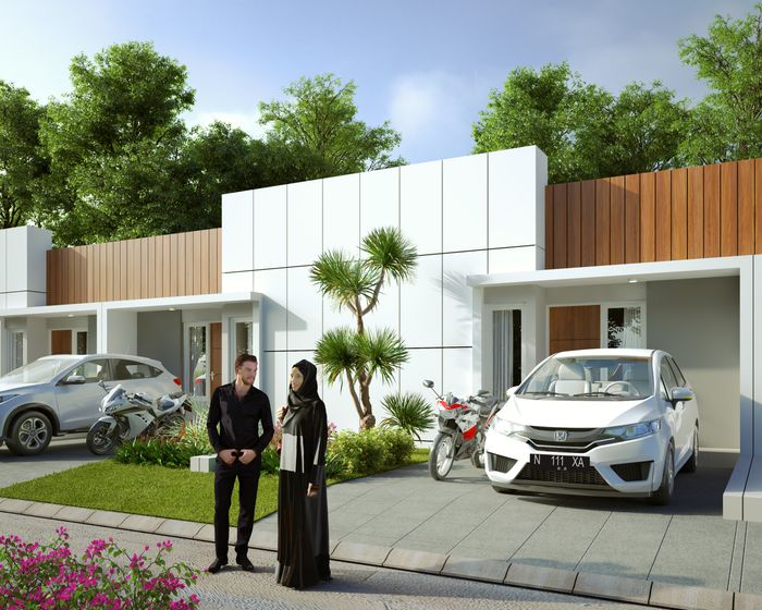 foto tampak rumah tipe CORDOBA perumahan GRAND CLARYSA TAHAP 3