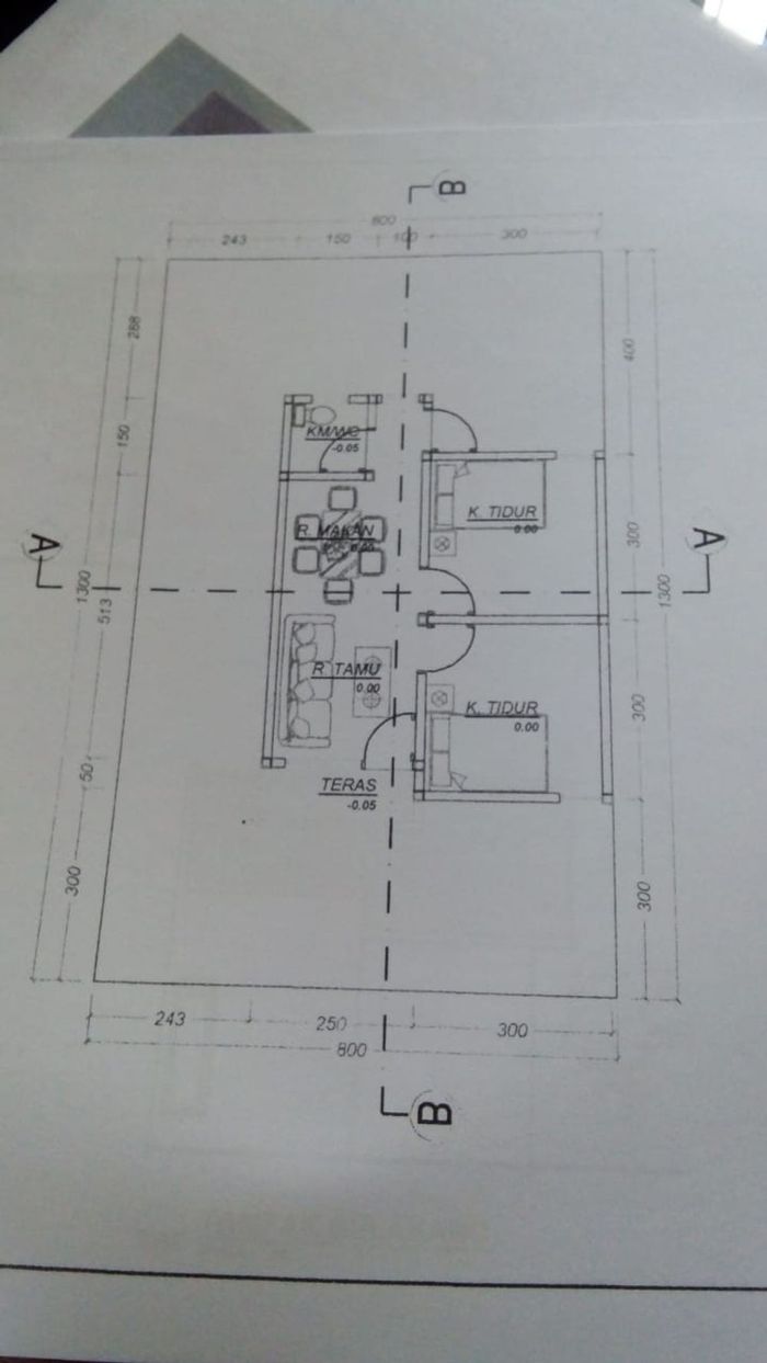 foto denah rumah tipe RHS 36 perumahan PULUTAN CENTER 2
