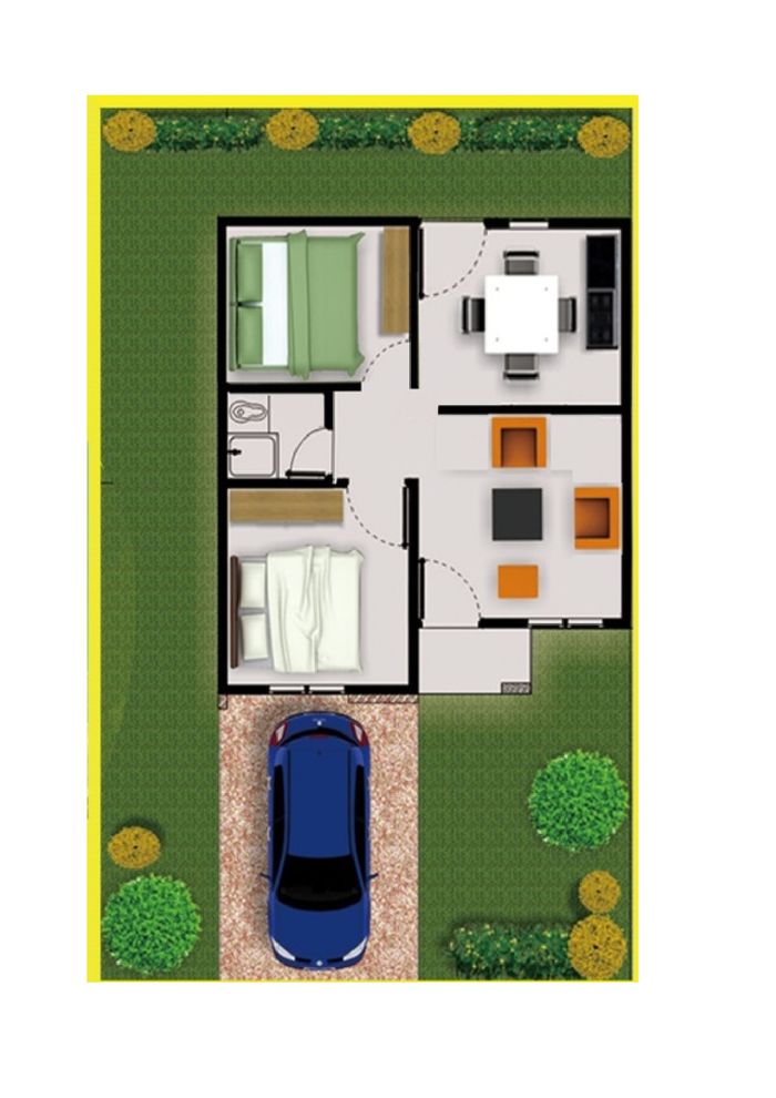 foto denah rumah tipe 36 rsh perumahan Palem Srigading Indah2