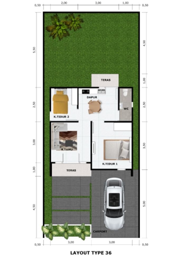 foto denah rumah tipe 36 perumahan ANNISA RESIDENCE 2