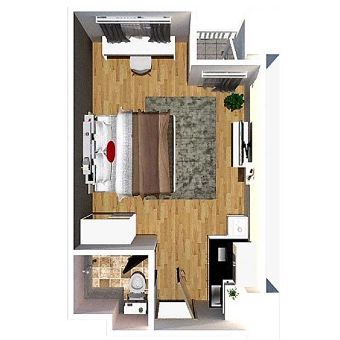 foto tampak rumah tipe Studio B perumahan Apartemen Mardhika Park