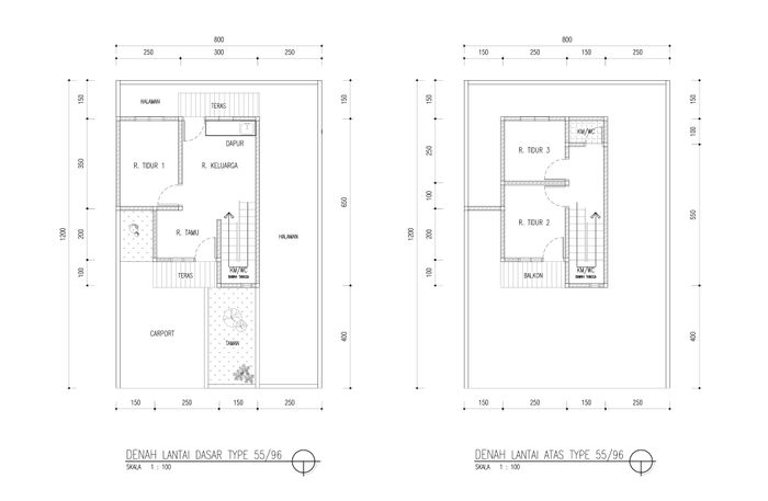 foto denah rumah tipe 55/96 perumahan BALONGAN ASRI 2