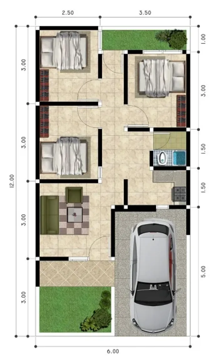 foto denah rumah tipe RS 36 perumahan GRAND VAGANZA ESTATE 3