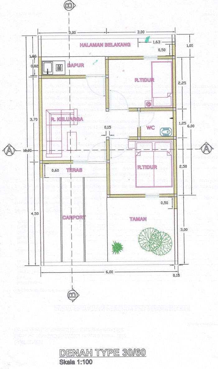 foto denah rumah tipe 30/60 perumahan Perumahan Panca Regency