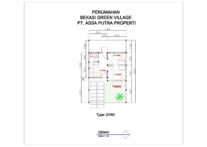 foto denah rumah tipe SUBSIDI perumahan Bekasi Green Village Tahap 2
