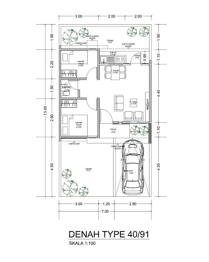 foto denah rumah tipe A1 perumahan GRAND ALOHA REGENCY