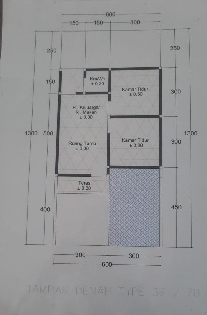 foto denah rumah tipe 36/78 perumahan HAMUS RESIDENCE