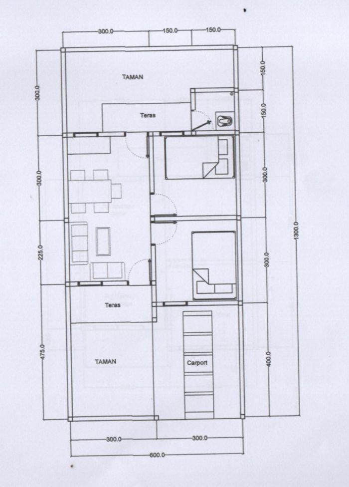 foto denah rumah tipe 36 perumahan Belopa Residence