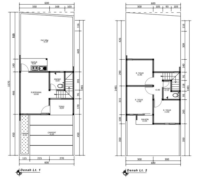 foto denah rumah tipe 60 Compact (899) perumahan City Garden Residence Blok FConnexion
