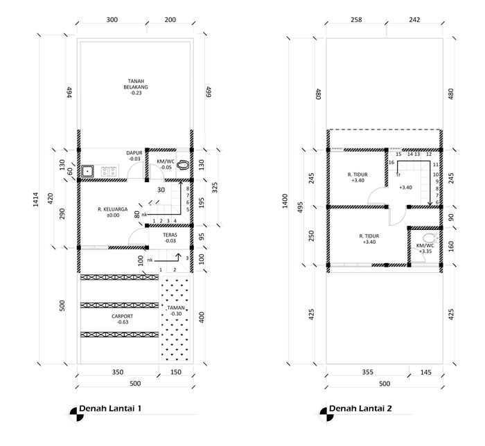 foto denah rumah tipe 45 Compact (422) perumahan G-Land Padalarang Residence