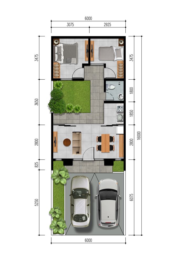 foto denah rumah tipe PRIMROSE 50/96 (APR 22) perumahan Cluster Sriwijaya - Darmawangsa Residence Bekasi