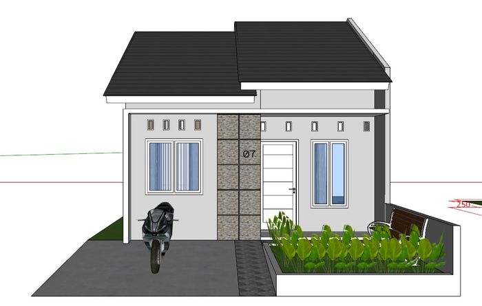 foto tampak rumah tipe SINGLE perumahan AZZAHRA II