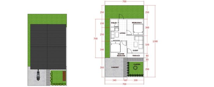 foto denah rumah tipe SINGLE perumahan AZZAHRA II