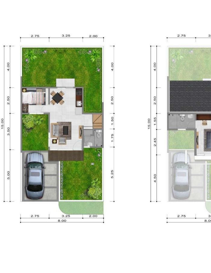 foto denah rumah tipe GERANIUM perumahan SERPONG GARDEN 1