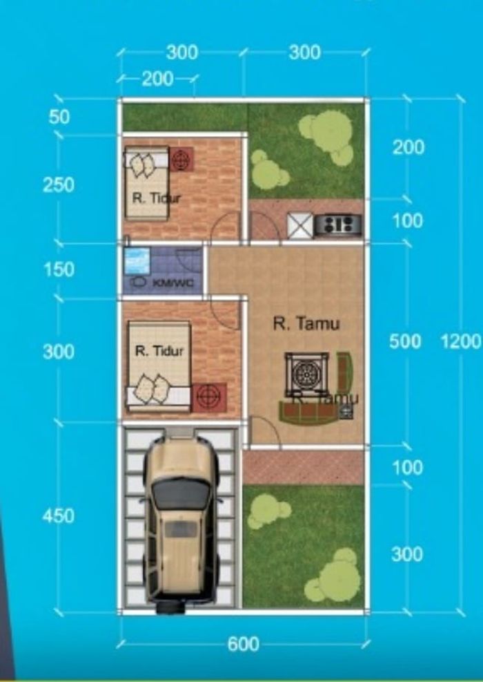 foto denah rumah tipe 36 perumahan RAMUNIA ASRI