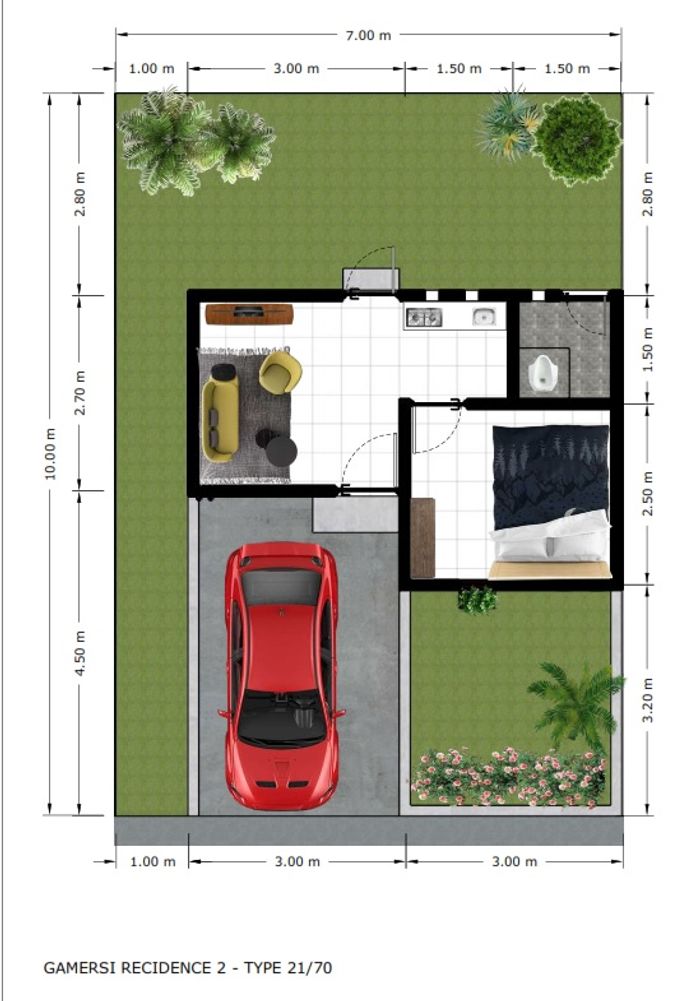foto denah rumah tipe 21 perumahan GAMERSI RESIDENCE 2