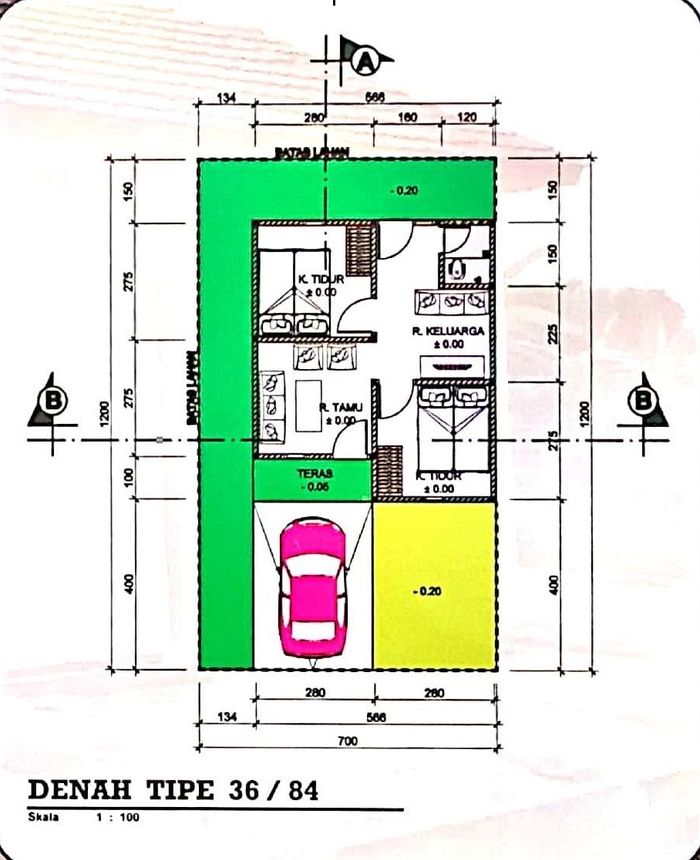 foto denah rumah tipe 36 perumahan ALAM SEJAHTERA RESIDENCE