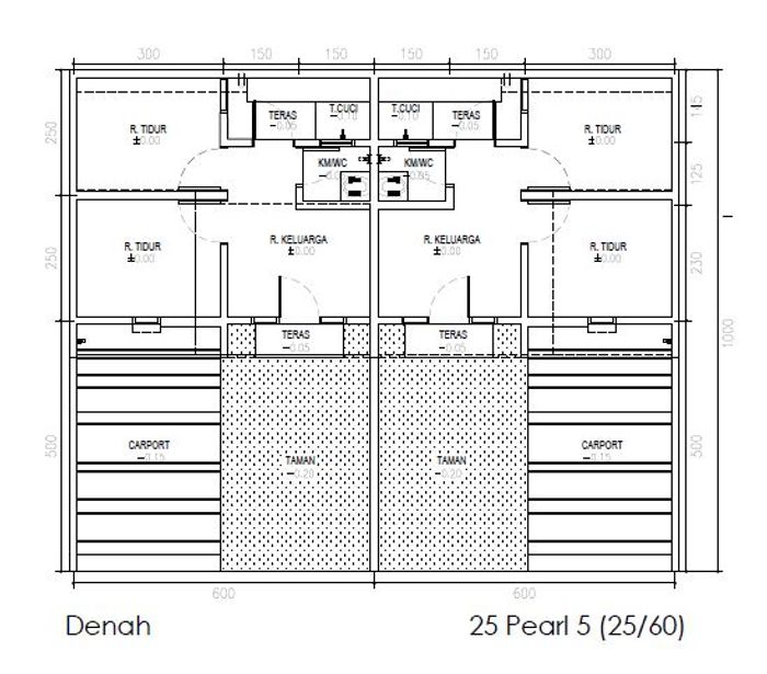 foto denah rumah tipe 25 PEARL 6 perumahan PERMATA NUSA INDAH JAYAMULYA