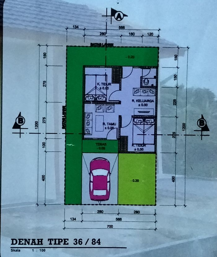 foto denah rumah tipe 36 ( komersil ) perumahan ALAM SEJAHTERA RESIDENCE