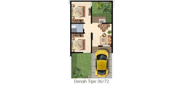 foto denah rumah tipe MAJAPAHIT HOOK 36/108 (MEI 22) perumahan PANJIBUWONO RESIDENCE