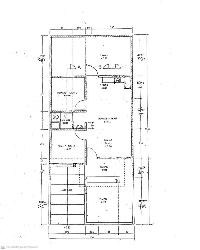 foto denah rumah tipe 48/112 a perumahan BUMI ADIPURA CLUSTER TULIP TAHAP 6