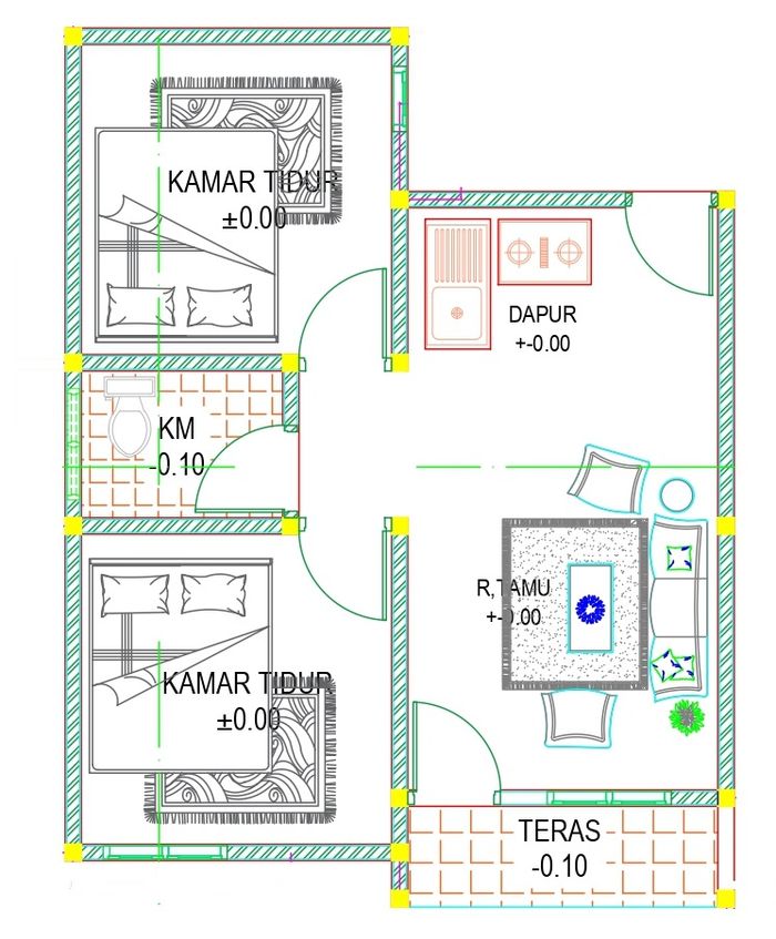foto denah rumah tipe 36 perumahan GRAND VILL'S RESIDENCE