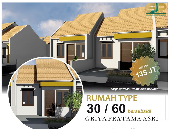 foto tampak rumah tipe 30/60 perumahan Griya Pratama Asri