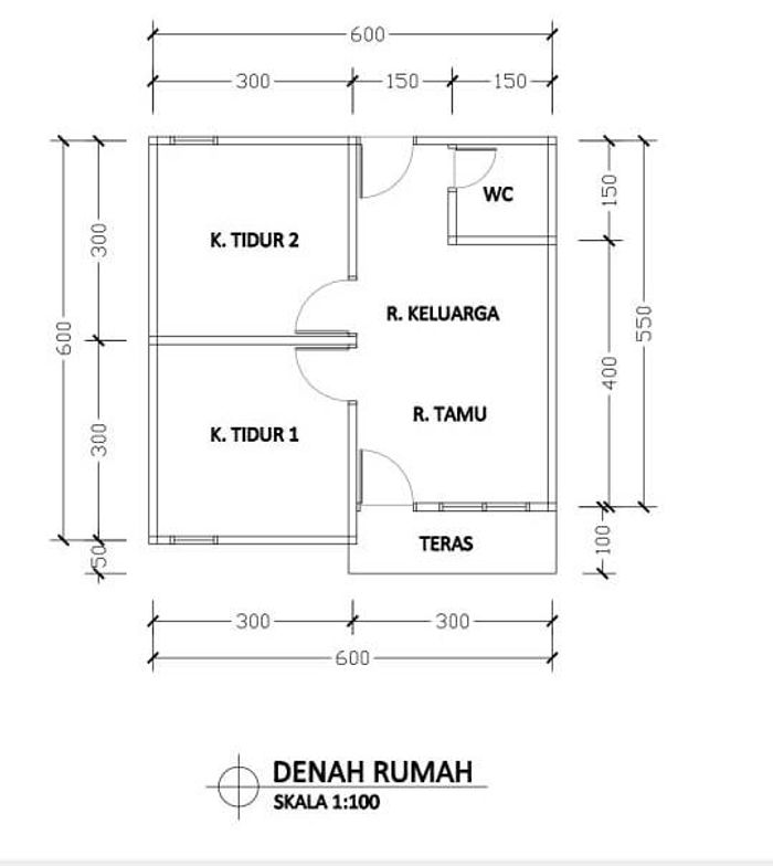 foto denah rumah tipe RHS 36 perumahan GRIYA TIGA PUTRI