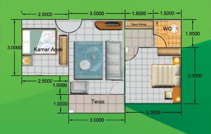 foto denah rumah tipe Alfa Platinum perumahan Karya Utama Sinergia Tahap Ke-2