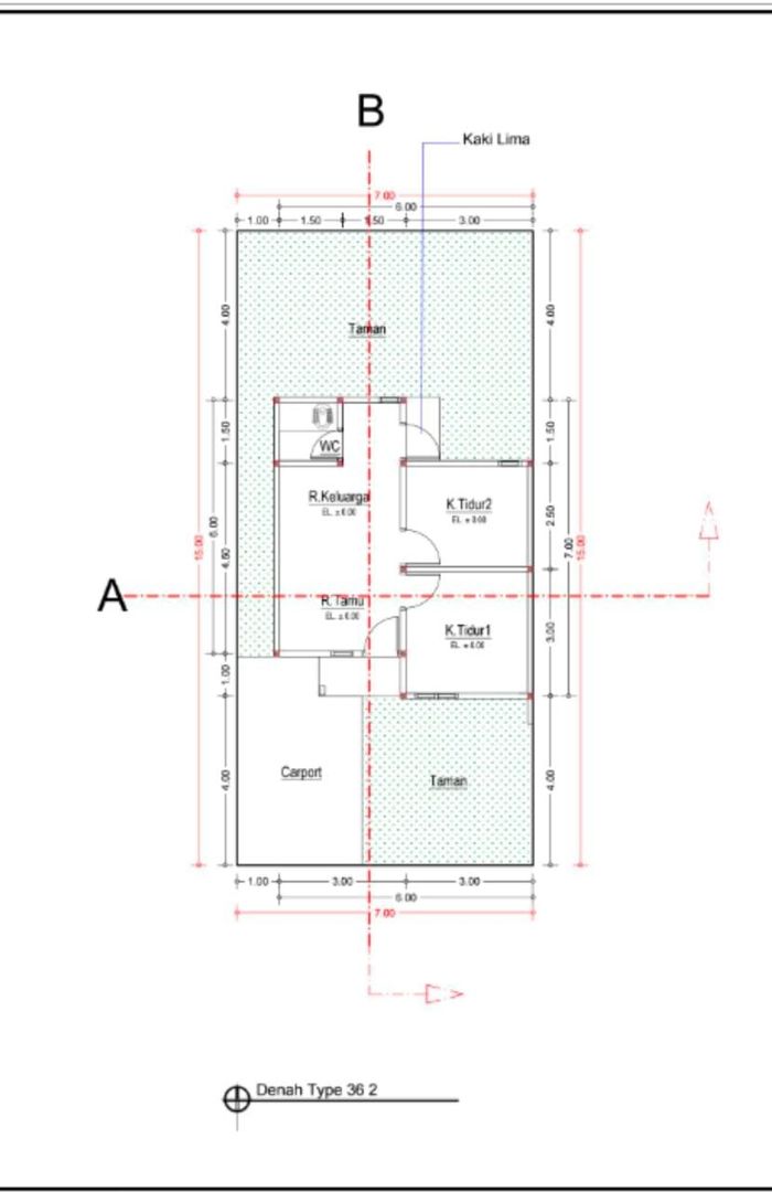 foto denah rumah tipe 36 perumahan METRO JAMBI ASRI