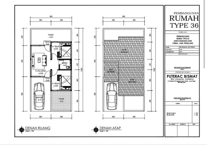 foto denah rumah tipe 36/72 perumahan GRIYA PANDAWA ASRI