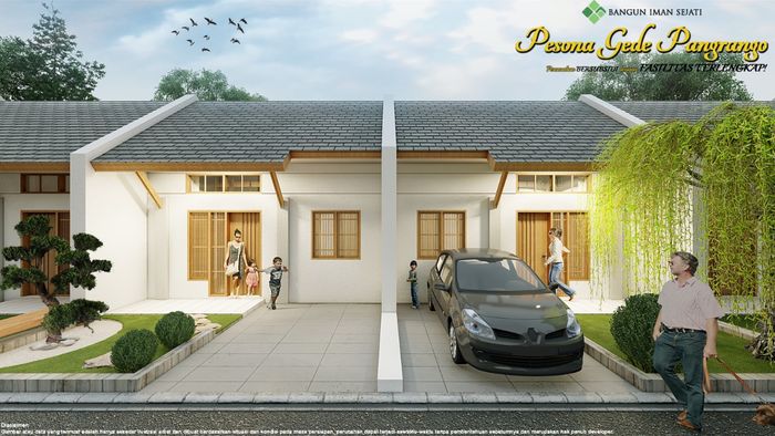 foto tampak rumah tipe 30 perumahan Pesona Gede Pangrango