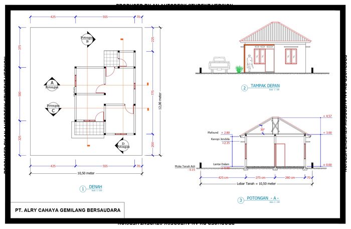 foto denah rumah tipe 36 perumahan ARWANA REGENCY