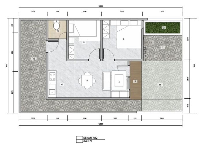 foto denah rumah tipe 36 perumahan Prima Asia Residence