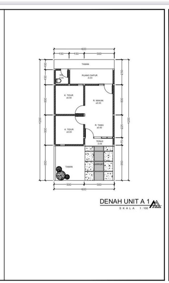 foto denah rumah tipe 36/72 perumahan GRIYA THADEA TAMA