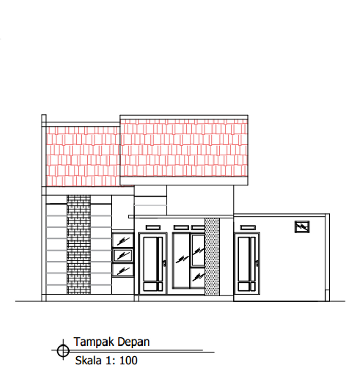 foto tampak rumah tipe 36/72 perumahan Graha Mandiri Bekonang