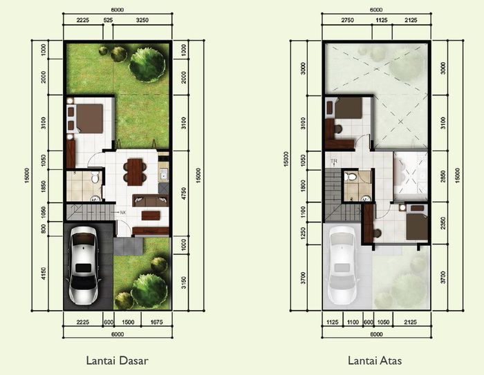 foto denah rumah tipe Marigold 70/90 Rumah Contoh perumahan Springville Residence
