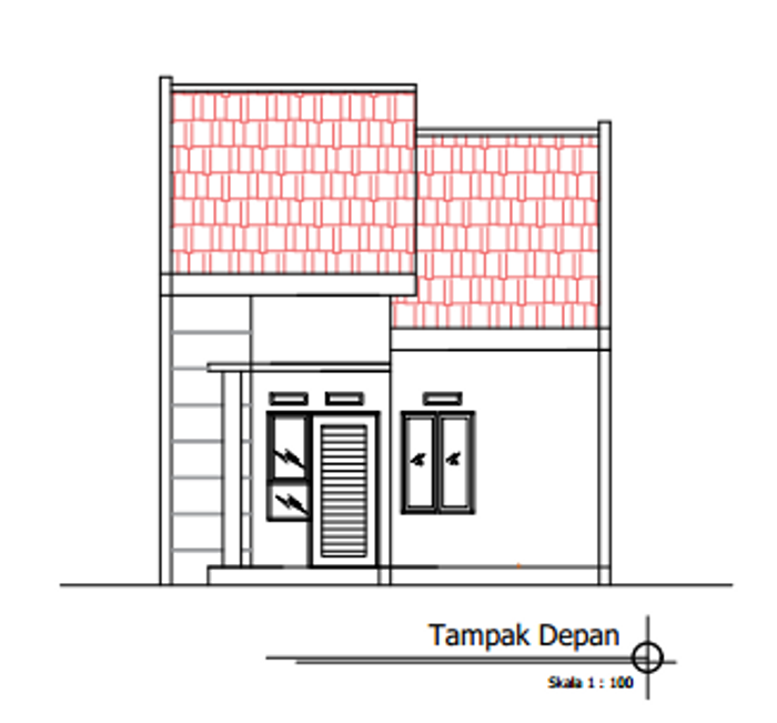 foto tampak rumah tipe 36/72 perumahan GM GADINGAN